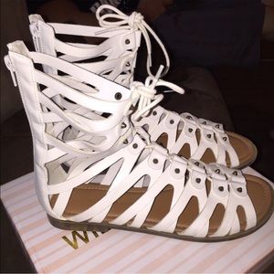 White gladiator sandals
