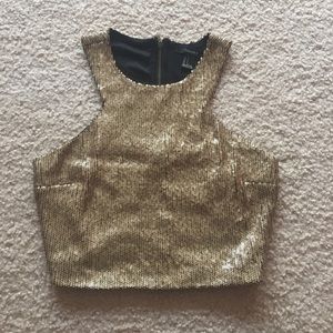 Gold Sequin Crop Top