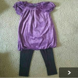 Bundle of one outfit and 3 pairs of pjs.