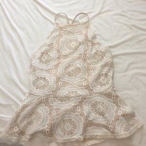 Lace peplum top