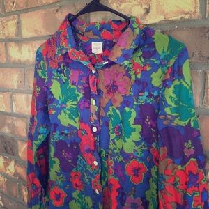 J Crew The Perfect Shirt floral pattern