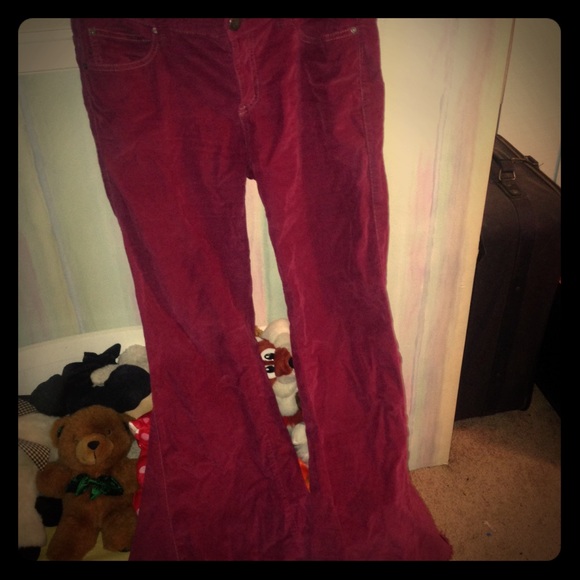 Free people Maroon Corduroy Bell Bottoms
