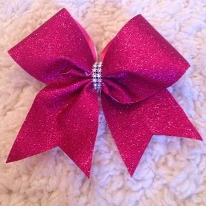 Pink glittery bow