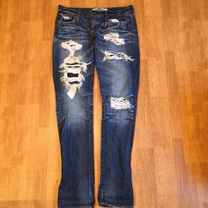 Abercrombie destroyed straight leg jeans