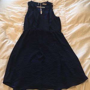 NWOT navy Rebecca Taylor dress with back cut out