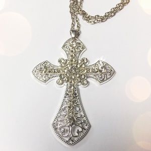 Crystal cross necklace