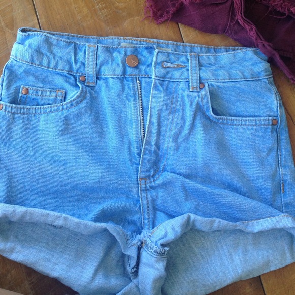 High waisted denim shorts