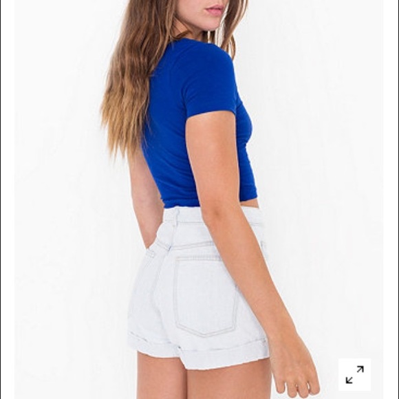 American apparel high waisted denim shorts