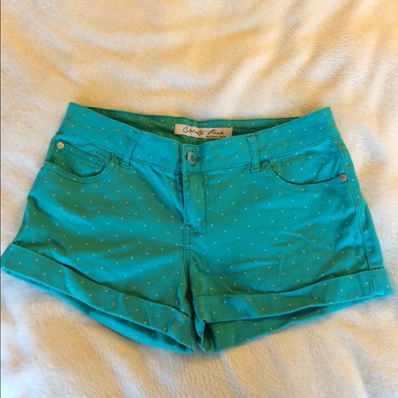 Short teal shorts