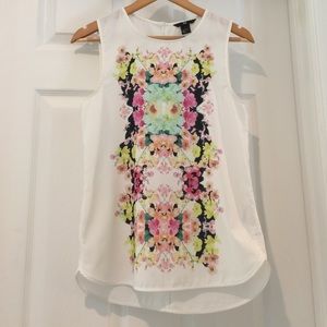 H&M size medium mirrored flower sleeveless shirt.