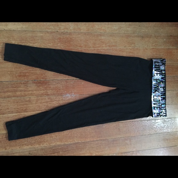 Pink bling yoga leggings