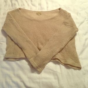 Cream knit crop top