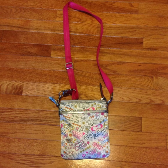Coach Handbags - ✨Sale✨ Coach Pink Butterfly Crossbody