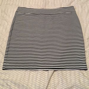 black & white striped skirt from the GAP