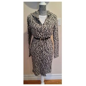 Black and white leopard print cardigan