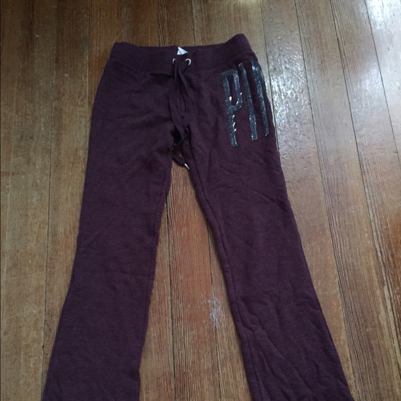 Pink bling boot sweat pants