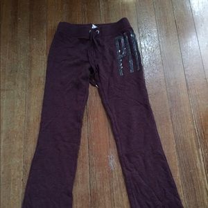 Pink bling boot sweat pants