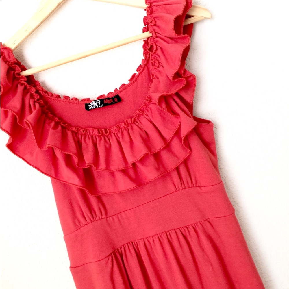 Mar Q Y2K Vintage Off Shoulder Ruffle Mini Dress - Picture 3 of 10
