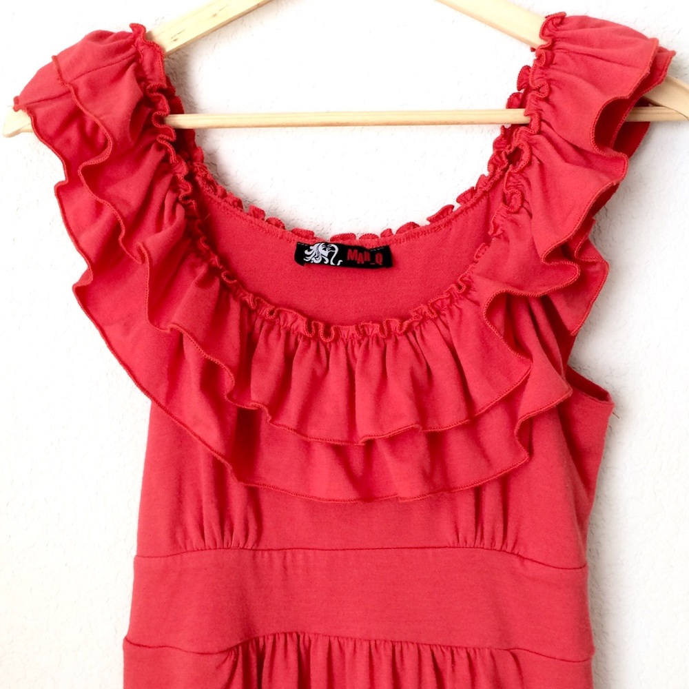 Mar Q Y2K Vintage Off Shoulder Ruffle Mini Dress - Picture 6 of 10