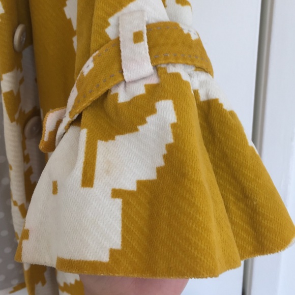 Anthropologie Mustard Bell-Sleeve Coat - Picture 3 of 3
