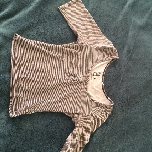 UO cropped tight button down t-shirt