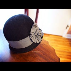Black Vintage Cloche Hat