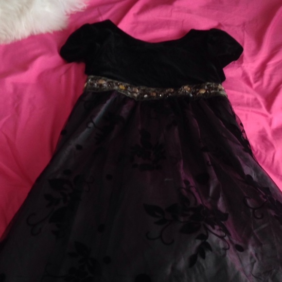 Black and green undertone dress