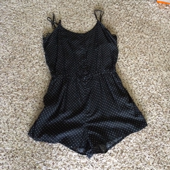 Black polka dot Romper