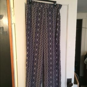 High waist tribal print palazzo pants