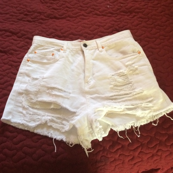 White High Waisted Shorts