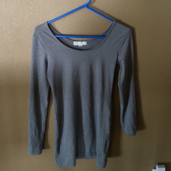 F21 • grey long sleeve bodycon dress