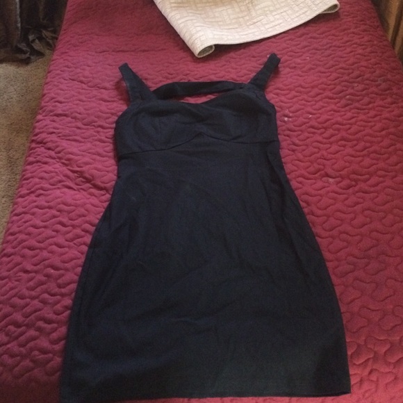 Black Open Back Mini Dress