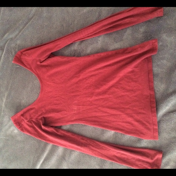 UO Maroon swoop back long sleeve