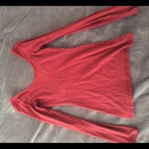 UO Maroon swoop back long sleeve