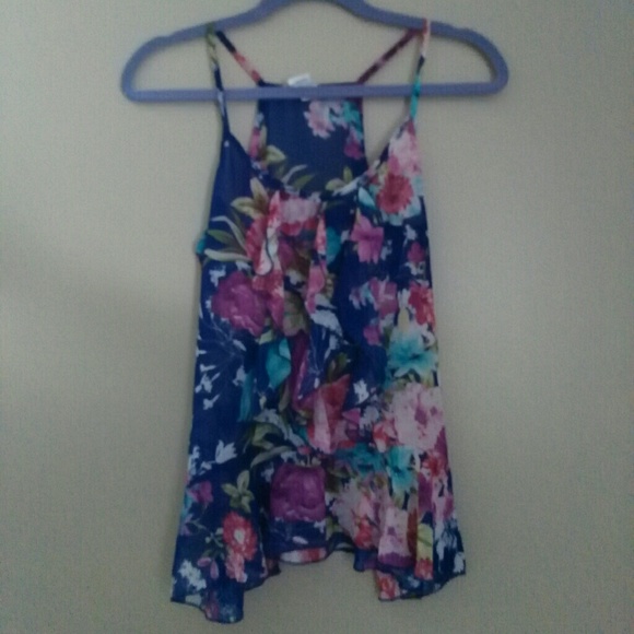 Razorback floral frilly tanktop - Picture 1 of 2