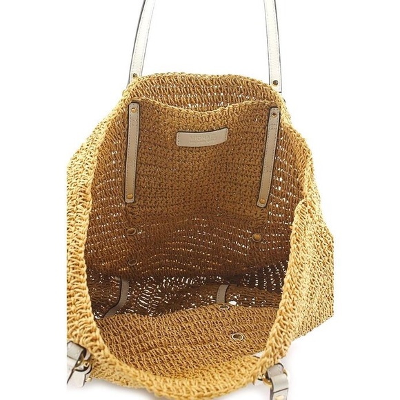 Michael Kors Studded Straw Shopper Tote - Picture 2 of 3