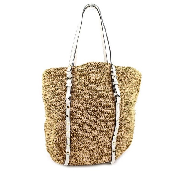 Michael Kors Studded Straw Shopper Tote - Picture 3 of 3