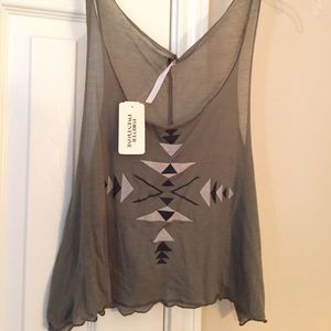 Forever 21 Aztec Olive Tank