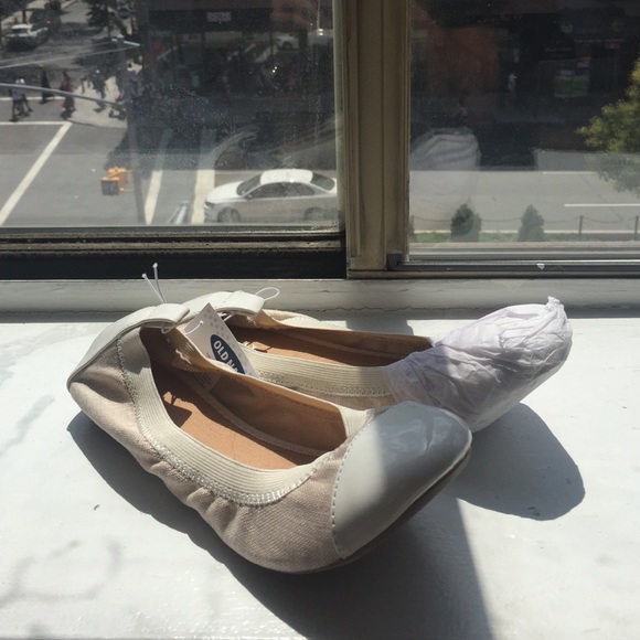 Canvas beige ballet flat