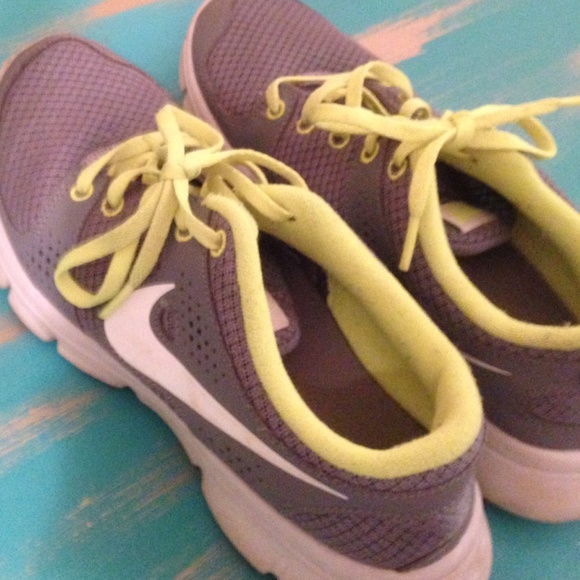 Tennis shoes..dark grey and neon yellow