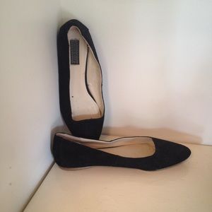 Deena and Ozzy Black Suede Flats