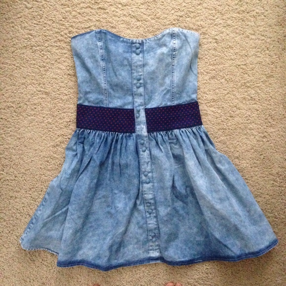 Zara Denim Strapless Tube Dress