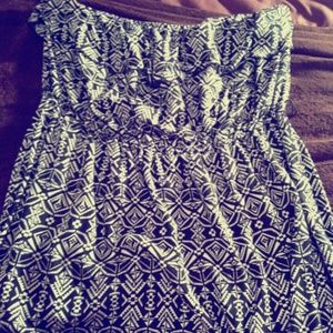 Strapless High Low Tribal Dress