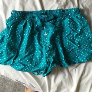 Blue polka dot sleeping shorts