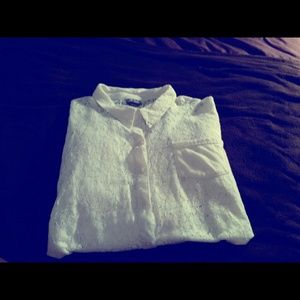 Long Sleeve Lace Button Down