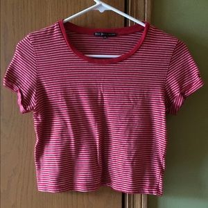 Urban outfitters red striped crop top