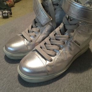 Prada silver sneakers