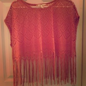 Lace and fringe top.