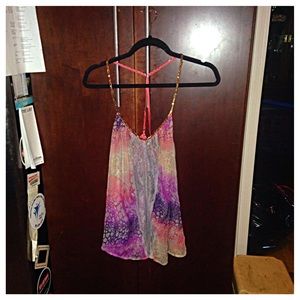 Free people - Lacey and sheer multicolored top