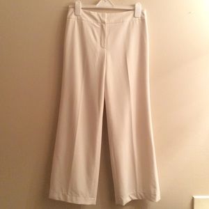 Jones New York Stretch Ivory Wide Leg Dress Slacks 6 EUC